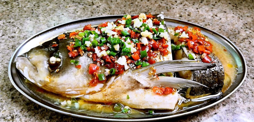 Classic Hunan dish: Steamed Fish Head with Chopped Chili