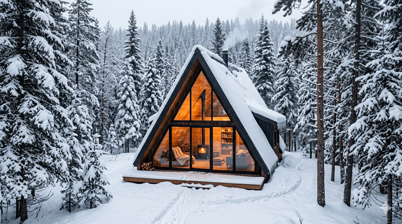 Tiny Cabin in Forest