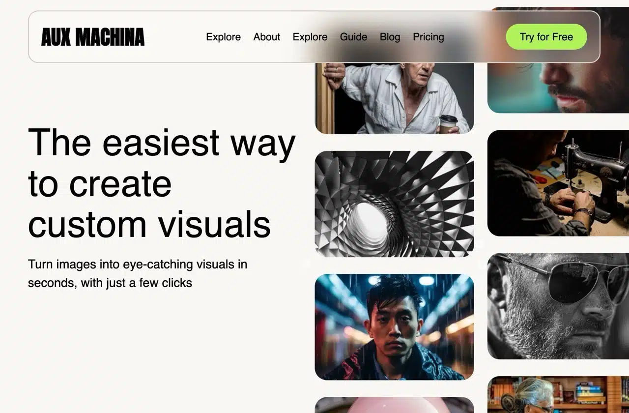 Aux Machina: An AI-powered image generation tool—the essential productivity powerhouse for designers. Aux Machina: An AI-powered image generation tool—the essential productivity powerhouse for designers.