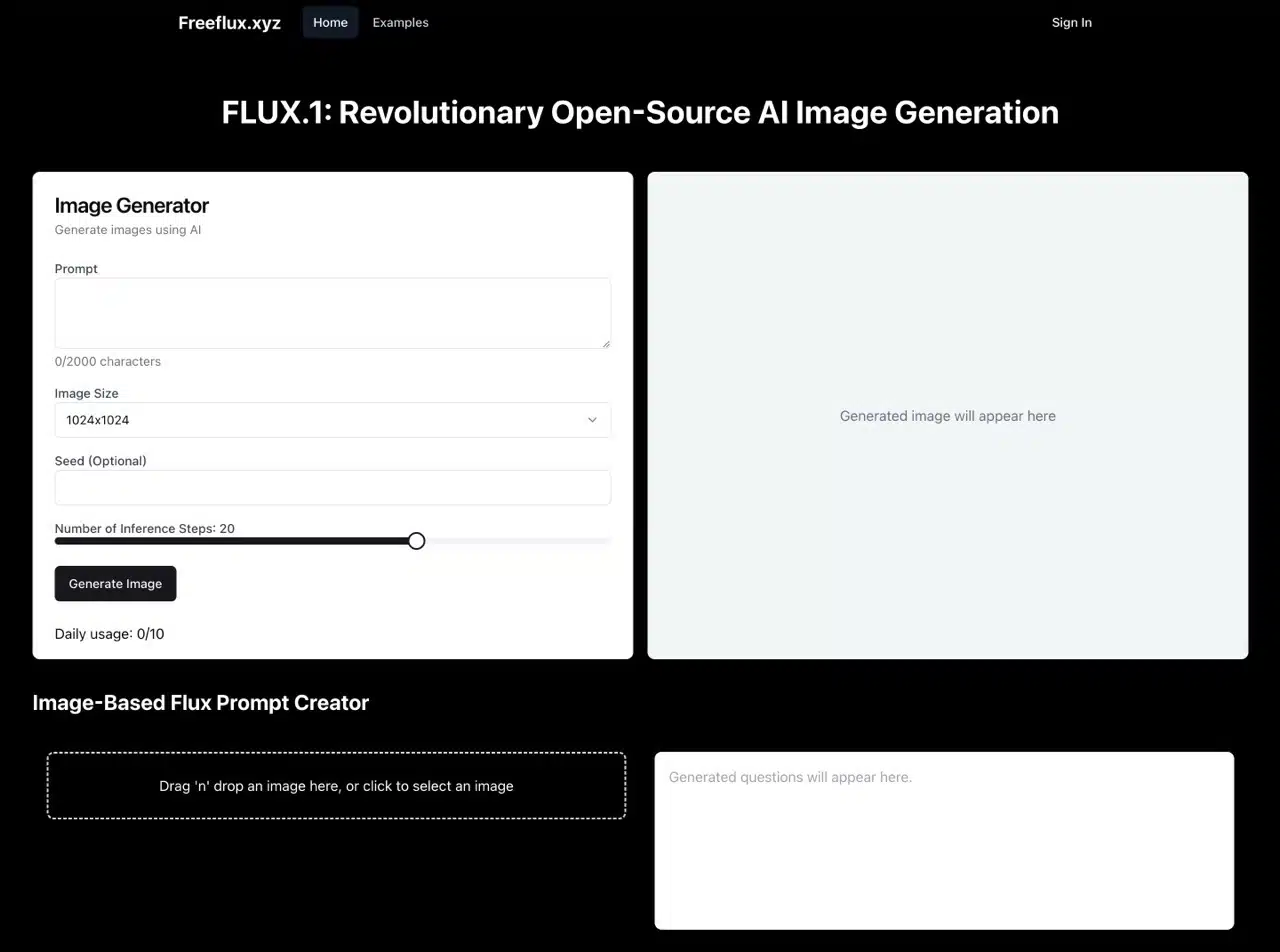 Free AI Image Generator FreeFlux: No registration required, quickly generate high-quality images Free AI Image Generator FreeFlux: No registration required, quickly generate high-quality images